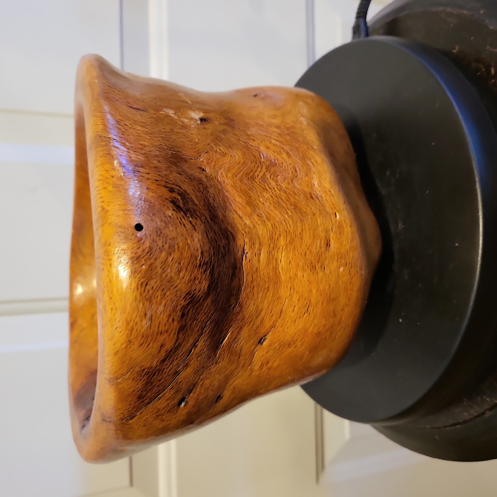 Vintage Teak Wood Burl Root Bowl Large 9"